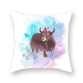 Axyaa Flower Head Cow Print Pillowcase 45x45cm
