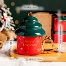 Axyaa Ceramic Christmas Tree Mug with Gold Wind Chime Handle