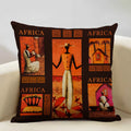 Axyaa African Dancer Linen Cushion Cover in Exotic Style Art Impression