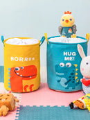 Axyaa Kids Cartoon Animals Laundry Basket - Foldable Toy Organizer & Storage Barrel