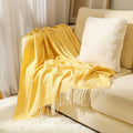 Axyaa Herringbone Faux Cashmere Throw Blanket - Lightweight Cozy for Bed or Sofa