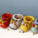Axyaa Small Ceramic Boot Flower Vase Pen Holder Succulent Planter Desktop Storage