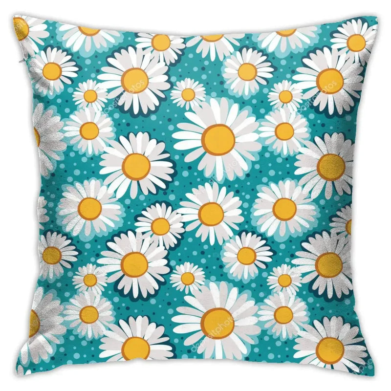 Axyaa Chrysanthemum Pattern Pillowcase for Home Garden Decoration
