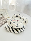 Axyaa Striped Minimalist Breakfast Plate - Modern Irregular Western Food & Dessert Plate