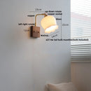 Axyaa Rotatable Vintage LED Wall Sconce Walnut Wood Loft Bedroom Light