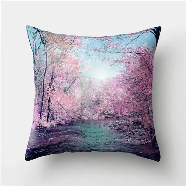 Axyaa Tropical Green Plant Tree Leaves Flower Cushion Cover 45X45CM
