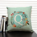 Axyaa 26 Letter Design Linen Sofa Cushion Cover 45x45cm Pillow Case for Bedroom & Living Room