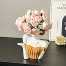 Axyaa Woman Statue Ceramic Vase | Home Decoration Flower Arrangement Accessory