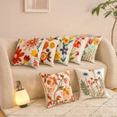 Axyaa Embroidered Floral Sofa Pillowcase Set, 45x45 Cushion Covers for Home Decor