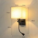 Axyaa LED Fabric Lampshade with USB Port and Adjustable Angle Spotlight