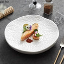 Axyaa Ceramic Irregular Plate Set for Dessert Sushi Dim Sum Molecular Cuisine