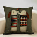 Axyaa Funny Cat Cartoon Pillowcase Linen Cushion Cover for Kids Nursery