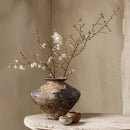 Axyaa Coarse Pottery Vase: New Chinese Wabi Sabi Style Rustic Decor for Home & Living Room