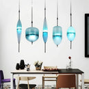 Axyaa Lake Blue Gradient Glass Pendant LED Chandelier for Home Decor