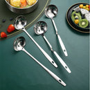 Axyaa Curved Handle Wall Hook Spoon Colander Ladle Stainless Steel Skimmer Kitchen Gadgets