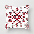 Red Flake Snow Deer Cushion Cover Set by Axyaa for Festive Home Decor