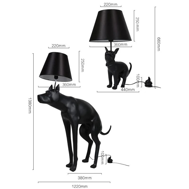 Axya Black Dog LED Floor Lamp for Living Room E27