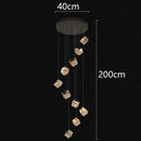 Axyaa Crystal Chandelier Stair Pendant Lamp Living Room Pendant Lights Interior Lighting