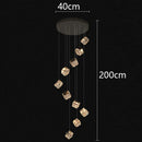 Axyaa Crystal Chandelier Stair Pendant Lighting Modern Living Room Interior Light