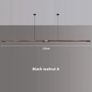 Axyaa Wood Pendant Lamp: Modern LED Walnut Strip Splicing Fixture