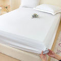 Axyaa White Cotton Fitted Sheet Set, 180x200, 3Pcs