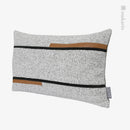 Axyaa Gray Orange Stitching Lumbar Pillow for Winery Restaurant Seat and Sofa ×