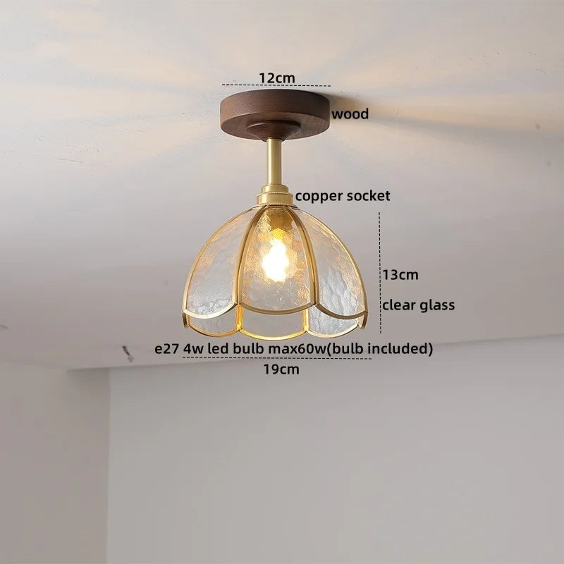 Axyaa Green Glass LED Ceiling Lights for Modern Indoor Lighting