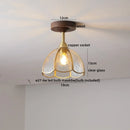 Axyaa Amber Glass Copper LED Ceiling Lights for Modern Home Decor