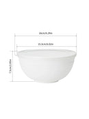 Axyaa White Plastic Bowls with Lid Set for Kitchen, RV, Camping - Pack of 6