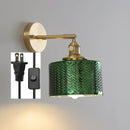 Axyaa Green Glass Nordic Wall Sconce Copper Lighting LED Luminaria