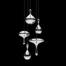Axyaa Lava Drops Glass Pendant Light Silver for Kitchen Dining Room Island Decor