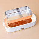 Axyaa Electric Heated Lunch Box - Stainless Steel Food Warmer for Travel and Office