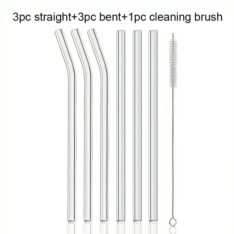 Axyaa Glass Straws: Creative, High-Temperature Resistant Straws for Juice, Milk, Coffee, Cola