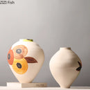 Axyaa Ceramic Vase with Artificial Flowers: Table Decoration Room Aesthetic Décor