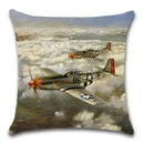Axyaa Retro Airplane Cartoon Pattern Cushion Cover