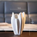 Axyaa Irregular Pleated Ceramic Vase - Home Decor Handicraft Floral Arrangement Accessory