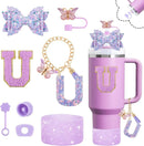 Axyaa Cup Set: Straw Topper, Boot, Stoppers, Handle Charms, Sticker for 30oz 40oz Tumbler