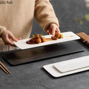 Axyaa Water Pattern Sushi Plate Serving Dish, Long Strip Plate for Restaurant