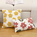 Axyaa Floral Circle Velvet Embroidered Pillowcase Cojines Cotton Canvas Throw Pillow