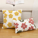 Floral Circle Velvet Embroidered Pillowcase by Axyaa - 45x45 Decorative Throw Cushion Cover