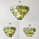 Axyaa Green Glass Chandelier Vintage Indoor Pendant Lighting