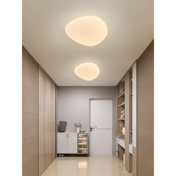 Axyaa White Acrylic Nordic Pebble Ceiling Light for Modern Minimalist Spaces