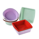 Silicone Baking Tray Set for Household Oven by Axyaa: Easy Demold, Rectangular & Square Cake Mold