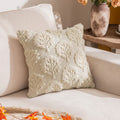 Axyaa Fall Plush Pillowcase with Leaf Squirrel Embroidery for Sofa Decoration