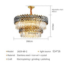 Axyaa Luxury Round Crystal Chandelier for Modern Living Room and Kitchen Island