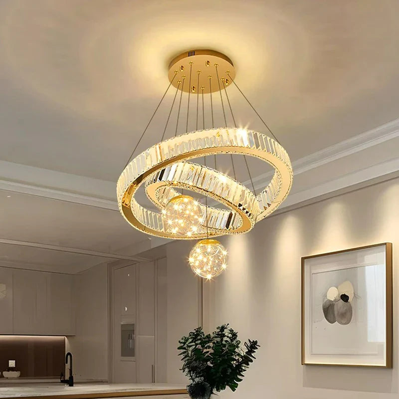 Luxury Crystal Chandelier: Axyaa Living Room Bedroom Ceiling Light