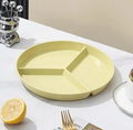 Axyaa Wheat Straw 3-Grid Meal Plate with Vegetable Plate - Breakfast, Salad, Snack Plate