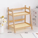 Axyaa 2-Tier Rattan Desktop Organizer Stand Shelf - Office & Stationary Storage Rack