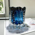 Axyaa Glass Vase Wrinkled Flower Pots Elegant Desk Decoration Room Aesthetic Decor