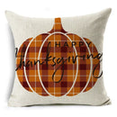 Axyaa Thanksgiving Pumpkin Ornaments Linen Throw Cushion Covers Home Decor